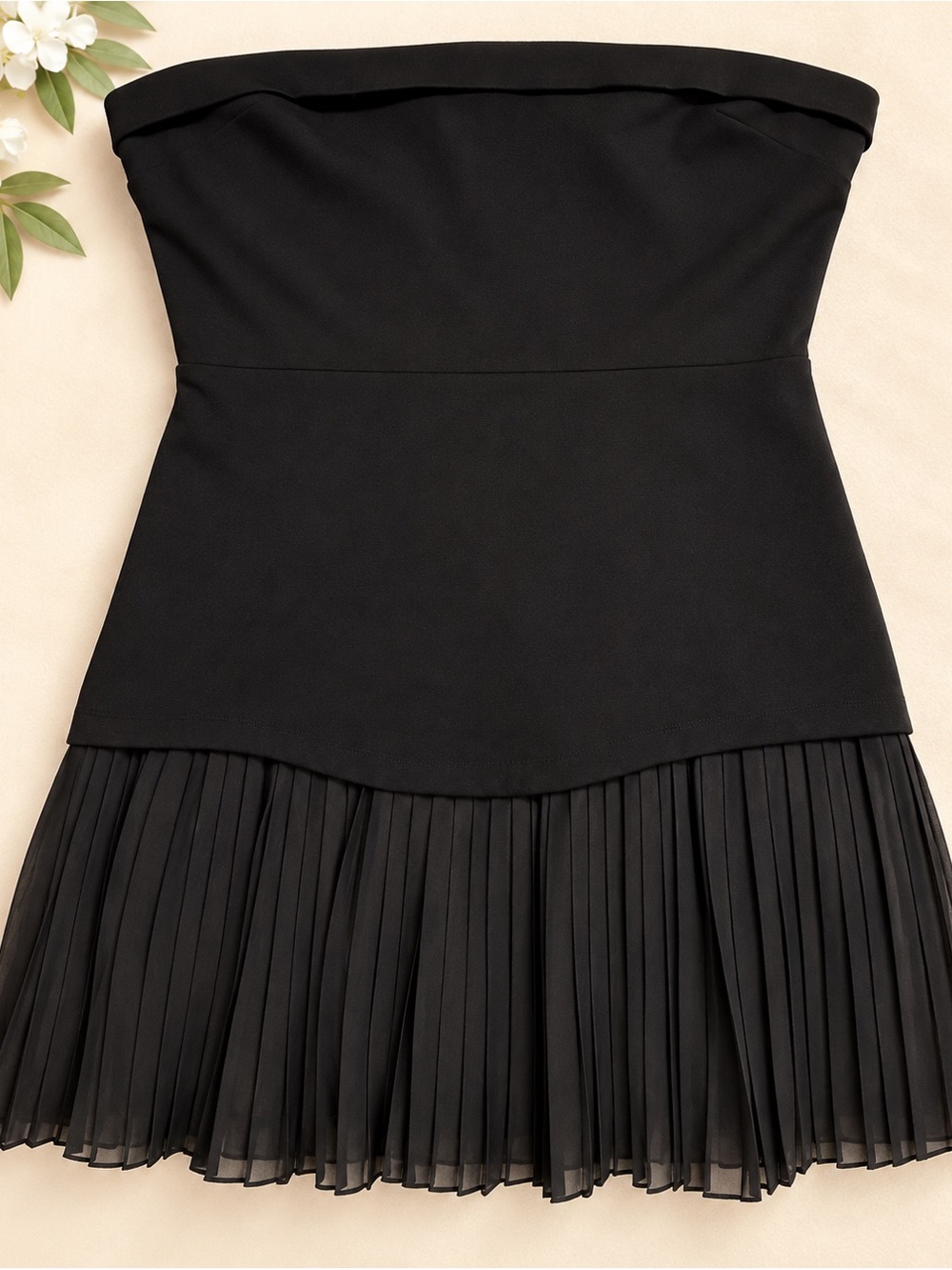 BHLDN Talia strapless drop waist mini dress
